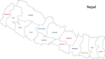 Nepal Map Outline Vector Images Over 460