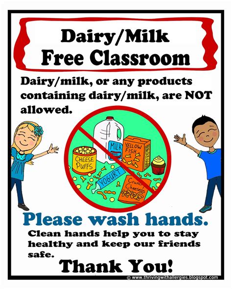 Thriving With Allergies Dairy Free Classroom Poster
