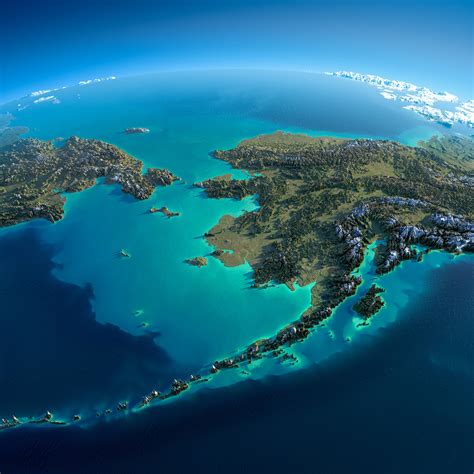Exaggerated Relief Map Of Chukotka Alaska And The Bering Strait﻿ 5000