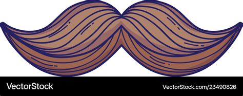 Mustache Cartoon Isolated Royalty Free Vector Image