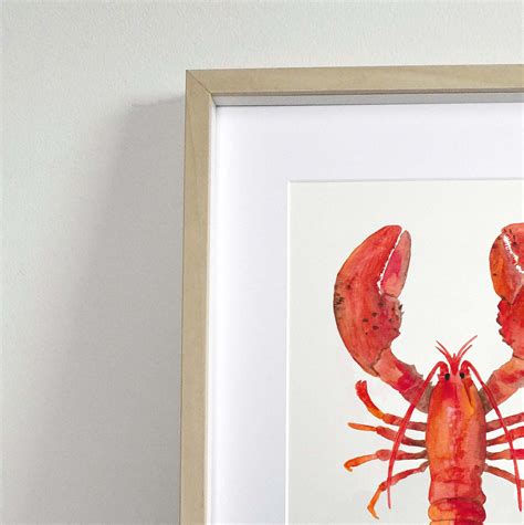 Lobster Print Lobster Art Print Lobster Painting Sea Etsy