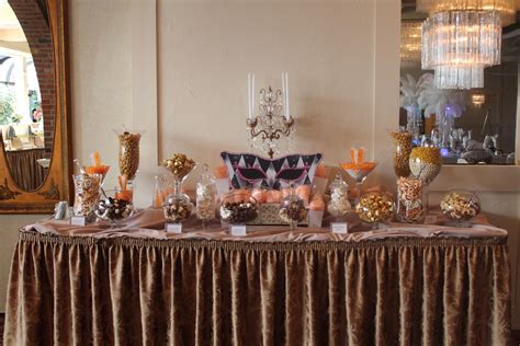 masquerade themed candy table at the bethwood candy centerpieces candy table custom candy