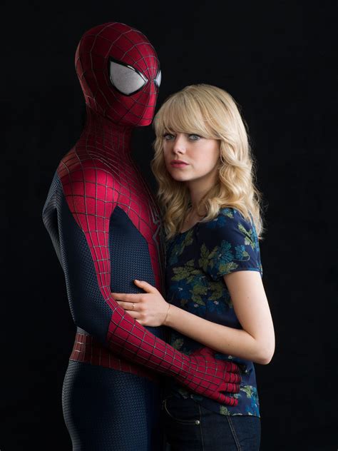 Peter Parker Spider Man And Gwen Stacy Andrew Garfield And Emma Stone