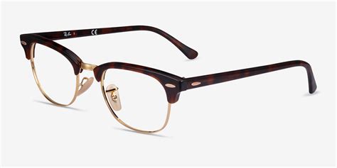 Ray Ban Rb5154 Clubmaster Browline Gold Tortoise Frame Eyeglasses Eyebuydirect