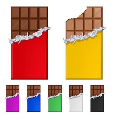 Premium Vector Set Of Chocolate Bars In Colorful Wrappers
