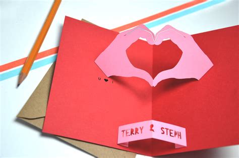 This polar animal craft is insanely easy to make. Personalised Pop Up Hand Heart Gesture Valentines Card By ...