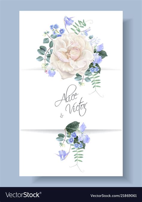 Vintage Floral Wedding Card With Rose Royalty Free Vector