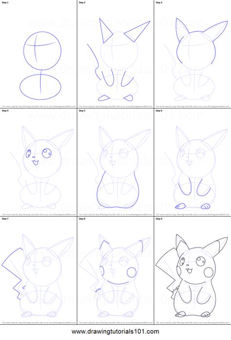 How To Draw Ninja Pikachu From Pokemon Printable Step By Step Drawing