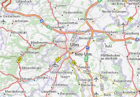 Heute ist donaustetten das günstigste stadtviertel in ulm. Karte, Stadtplan Ulm - ViaMichelin