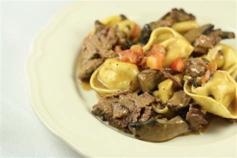 Braised beef short ribs with tortelloni in a marsala cream sauce (slow cooker recipe)