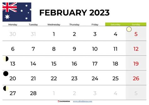 February 2023 Calendar Australia Calendar Australia July Calendar