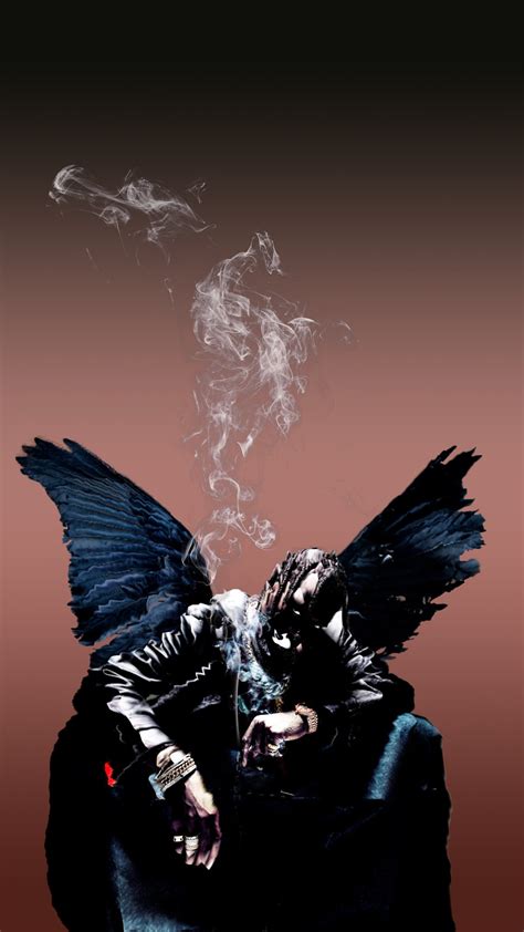 Man Smoking Cigarette Digital Wallpaper Portrait Display Hip Hop