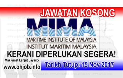 Maritime institute of malaysia (mima), or institut maritim malaysia. Jawatan Kosong MIMA - Institut Maritim Malaysia (15 ...