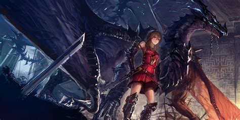Anime Girls Dragon Warrior Wallpaper Anime Wallpaper Better