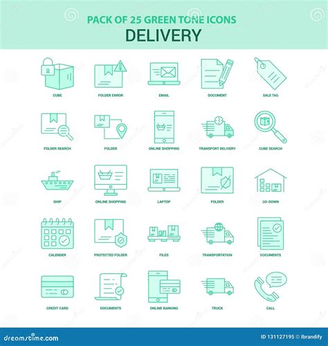 25 Green Delivery Icon Set Stock Vector Illustration Of Sale 131127195