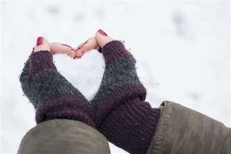 453 Hands White Gloves Holding Snow Heart Stock Photos Free And Royalty