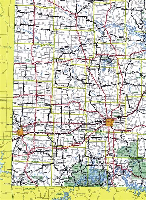 Missouri Highways Unofficial Section Of 1969 Official Highway Map