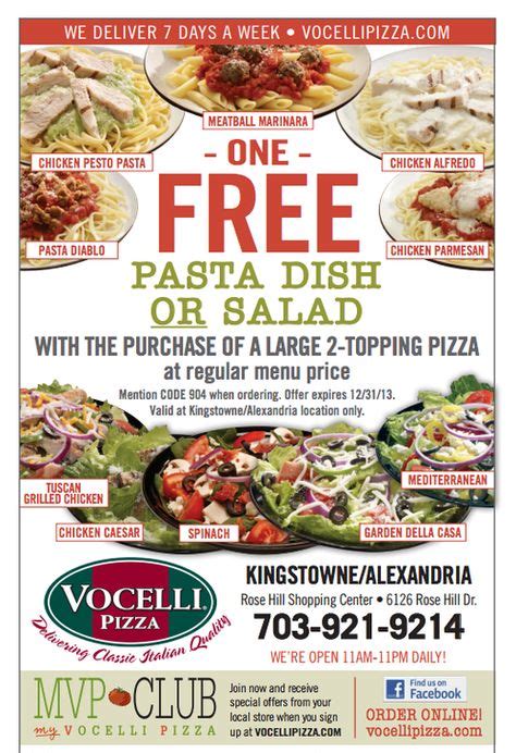 18 Best Vocelli Pizza Coupons And Specials Ideas Pizza Coupons Pizza