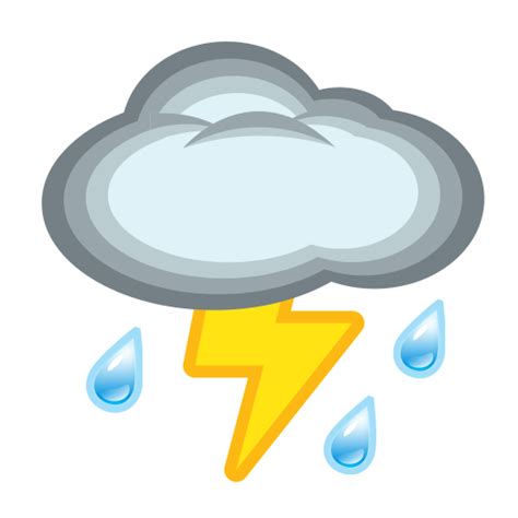 ⛈️ Cloud With Lightning And Rain On Emojidex 1033