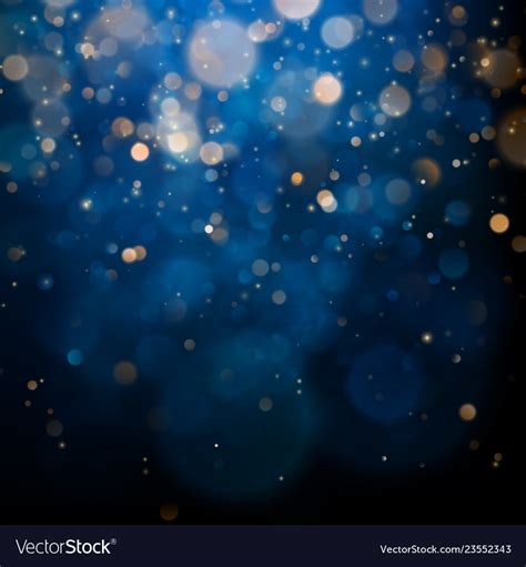 Blurred Bokeh Light On Dark Blue Background Vector Image