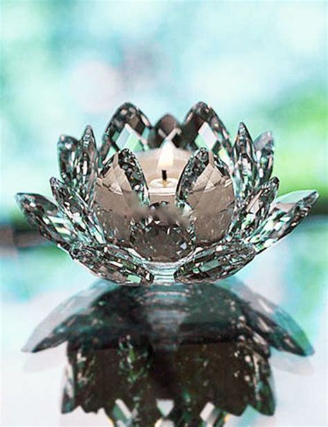 Three times winner of the daniel swarovski award as the best swarovski retailer! Swarovski Clear Crystal Candle Holder WATERLILY TEALIGHT ...