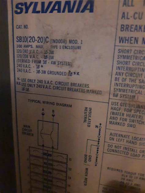 20 Amp Circuit Breaker For Sylvania Sb1020 20c Panel Home