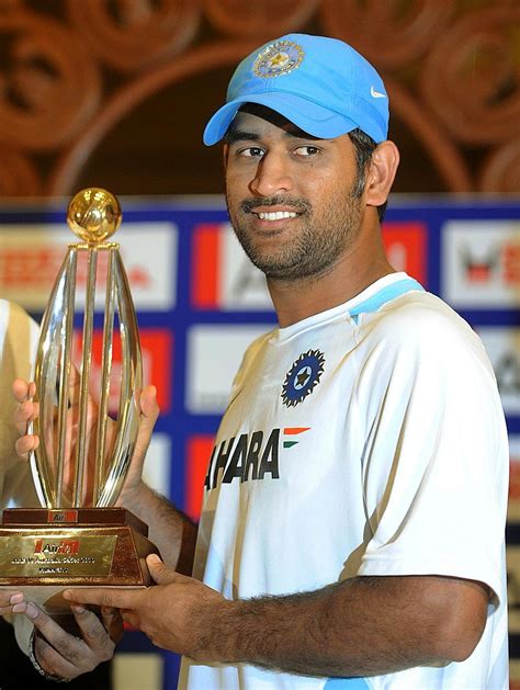 Cricketoria Ms Dhoni With Winning Trophies