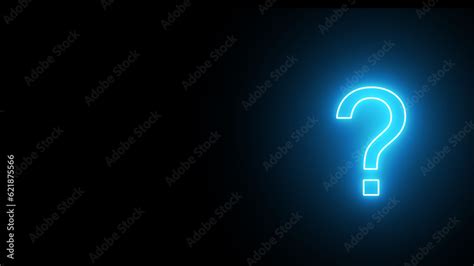 Neon Question Mark Neon Sign In The Shape Of A Question Mark Stock