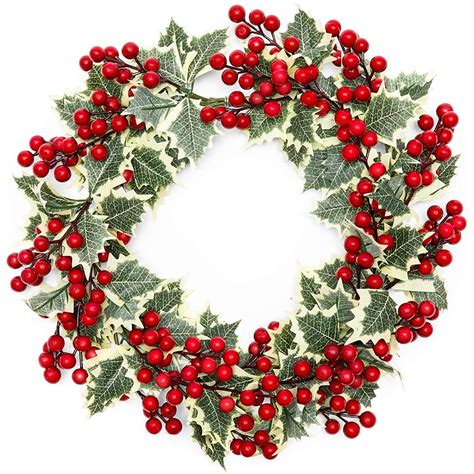 Artificial Christmas Wreath With Holly Berries For Front Doors 157 In