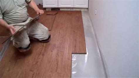 Install the remaining rows use the remainder of the laminate flooring planks you cut at the end of row one to start the next row, as long as it's longer than 1 foot. How to Install Laminate Flooring on Concrete in the Kitchen Mryoucandoityourself - YouTube
