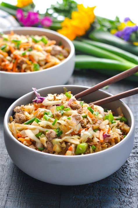 One Skillet Egg Roll In A Bowl The Seasoned Mom