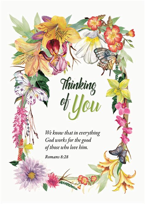 Thinking Of You Religious Cards Ao81 Pack Of 12 One Design