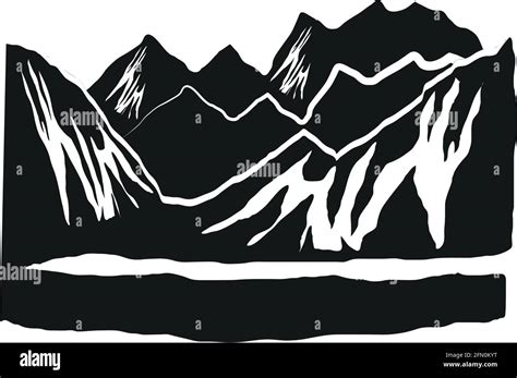 Silhouette Mountain River Stock Vector Image And Art Alamy