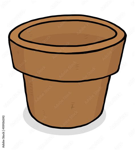 Plant Pot Cartoon Vector And Illustration Hand Drawn Sketch Style