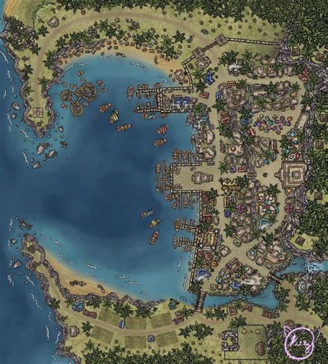 Final Version Pirate Harbor Dndmaps Fantasy City Map Fantasy City Fantasy Map