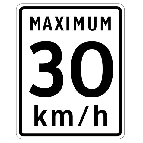 Traffic Sign Speed Limit Maximum 30 Km White Hip