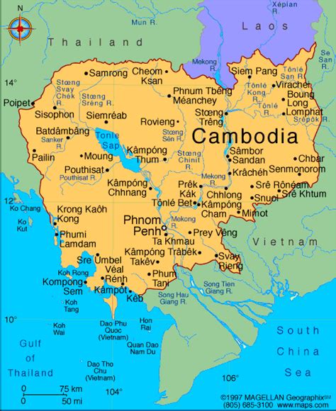 Cambodia Map And Cambodia Satellite Images