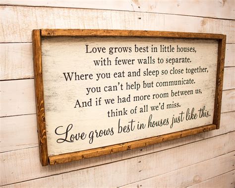Love Grows Best In Little Houses Sign Love Grows Best Wood Etsy
