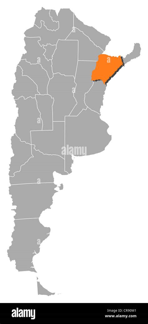 Mapa Político De Argentina Con Varias Provincias Donde Corrientes Está