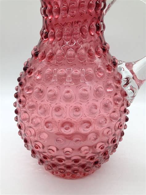 Sold Price Rare Large Pink Fenton Hobnail Glass Pitcher December 6 0115 4 00 Pm Cst