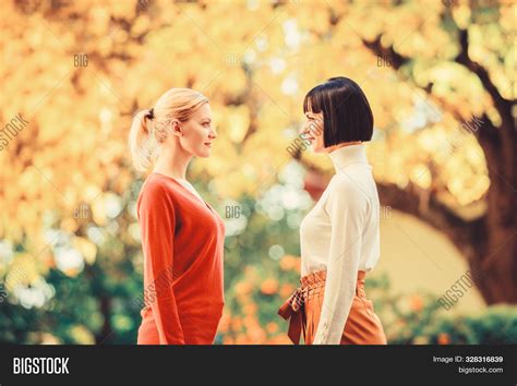 Two Women Facing Each Image Photo Free Trial Bigstock