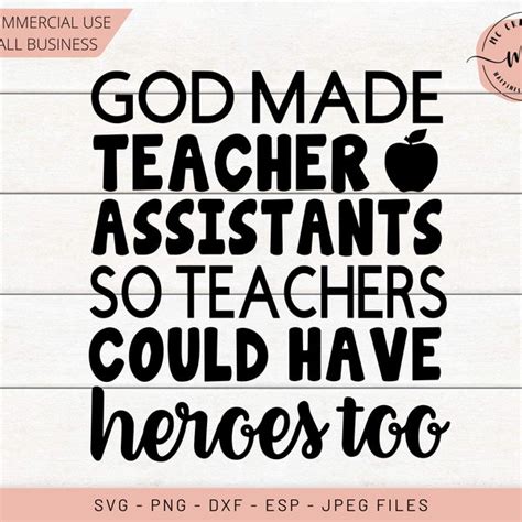 Svg Teaching Assistants Created Because Teachers Need Heroes Too Etsy