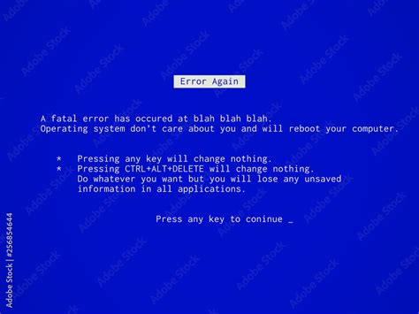 Fake Funny Blue Screen Of Death Bsod Error Message During System