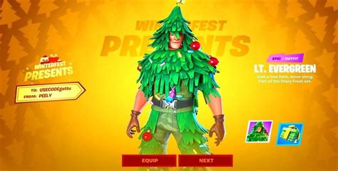 Fortnite winterfest christmas update in fortnite chapter 2 season 5 is finally leaked, with all new free skins such as the. 3 Steps on Getting Your Own 'Lt. Evergreen' Christmas Skin ...