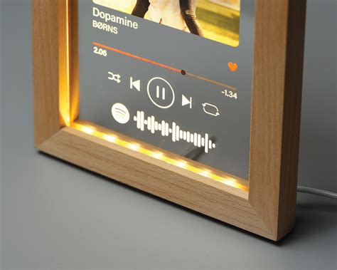 Personalized Spotify Song Light Up Picture Frame Any Photo Etsy