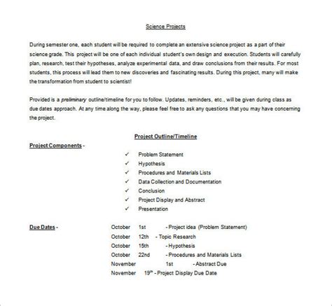 Project Outline Template 9 Free Sample Example Format Download
