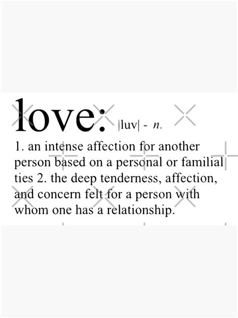 Love Definition Black Poster For Sale By Glorialam Redbubble