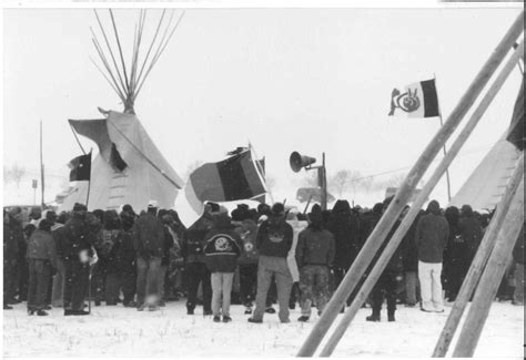 Aim Members Observing The Twenty Fifth Anniversary Of The Wounded Knee