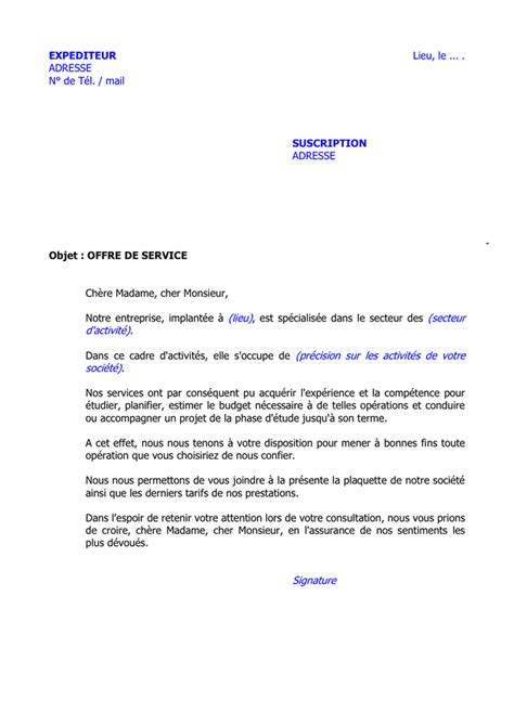 Lettre D Accompagnement Offre De Service Lettre A Exemple De Lettre