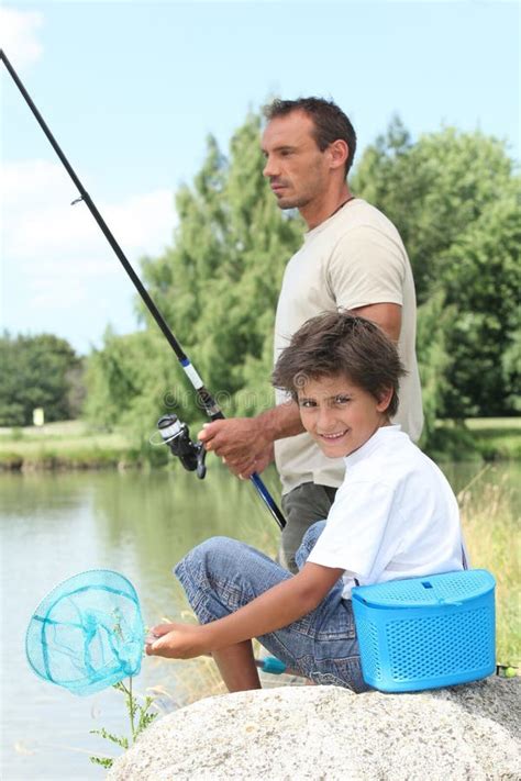 Father And Son Fishing Stock Image Image Of Outdoors 30473175